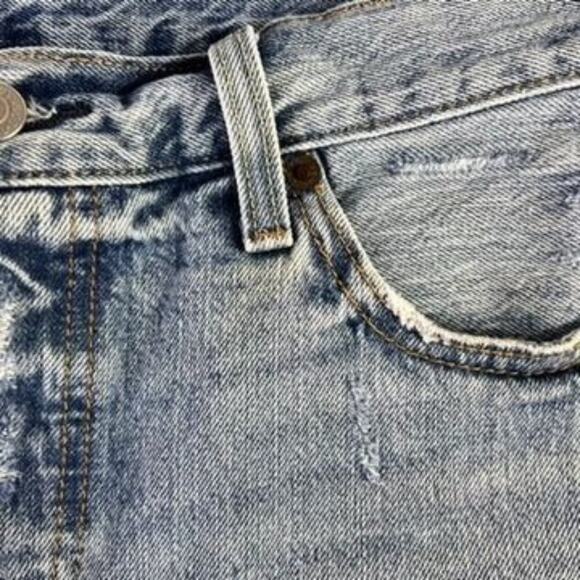 Levis Premium Womens 501s Cutoff Raw Frayed Hem Denim Shorts 29 - Picture 3 of 10